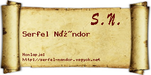 Serfel Nándor névjegykártya