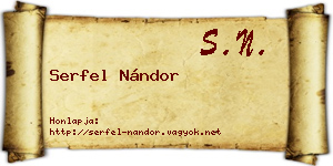 Serfel Nándor névjegykártya