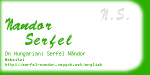 nandor serfel business card