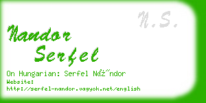 nandor serfel business card